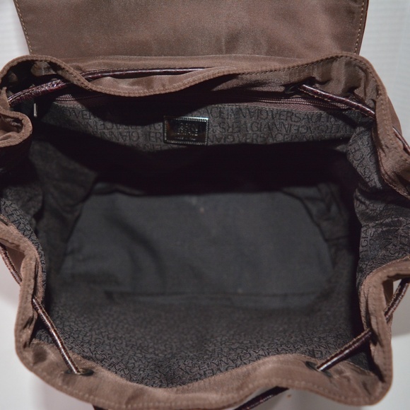 Gianni Versace Medusa Backpack Brown Nylon Leather Trim main image 11